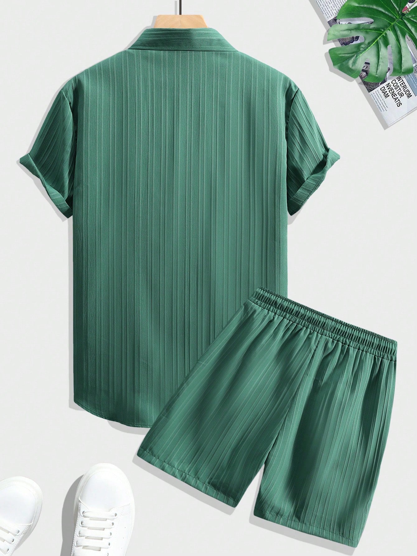 Monochrome Moods Shirt and Shorts Combo Set-Vacay Outfit