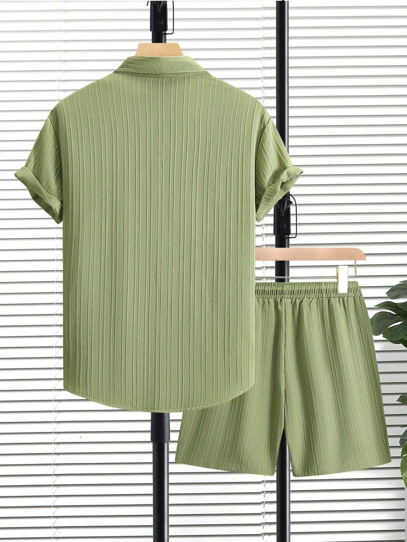 Monochrome Moods Shirt and Shorts Combo Set-Vacay Outfit