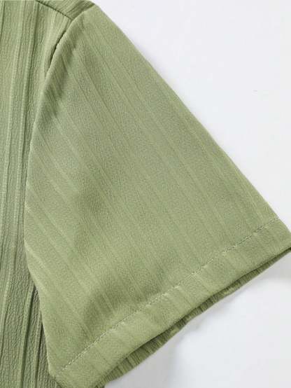 Monochrome Moods Shirt and Shorts Combo Set-Vacay Outfit