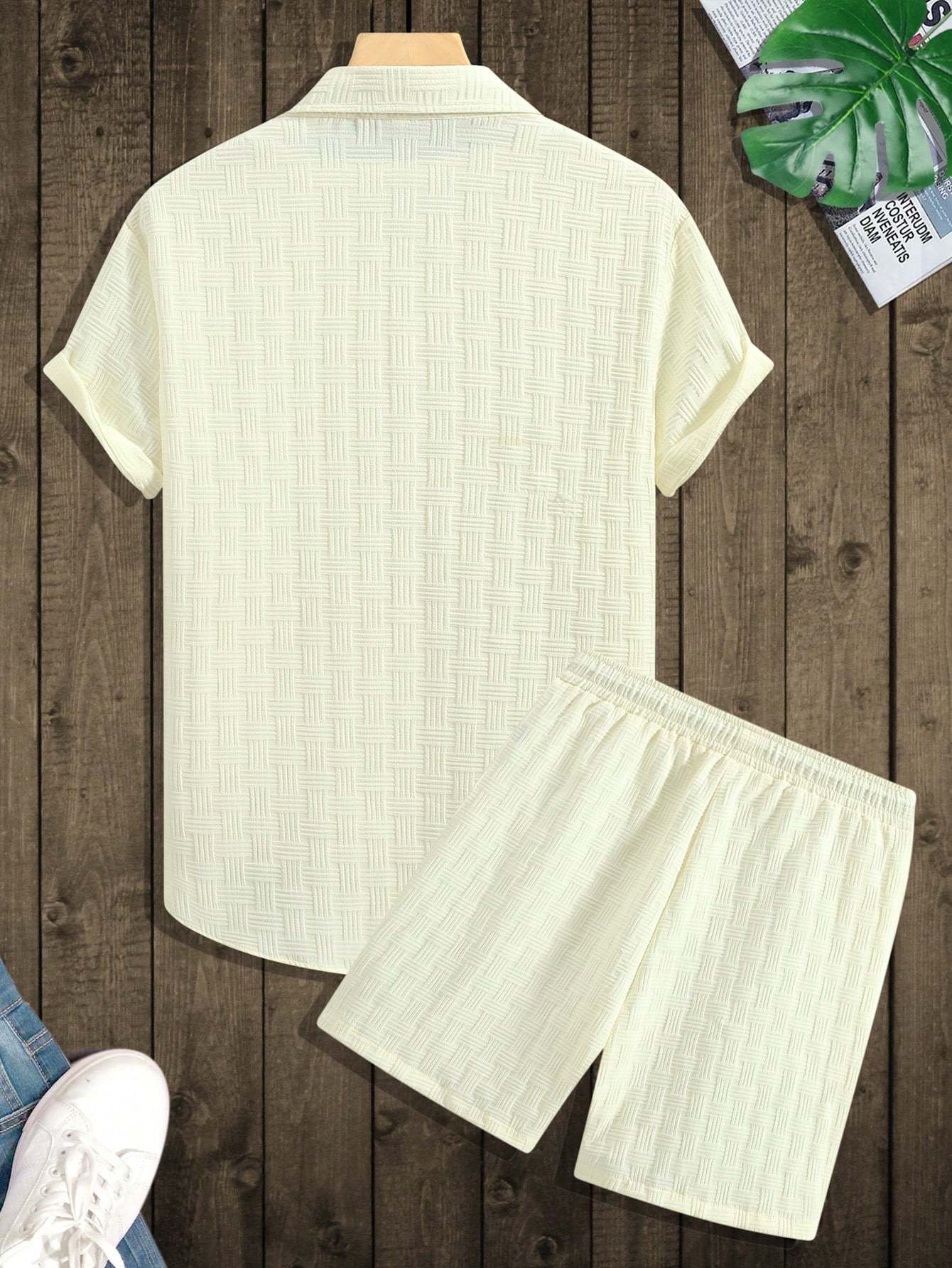 Plain Shirt And Shorts Set-Vacay Outfit