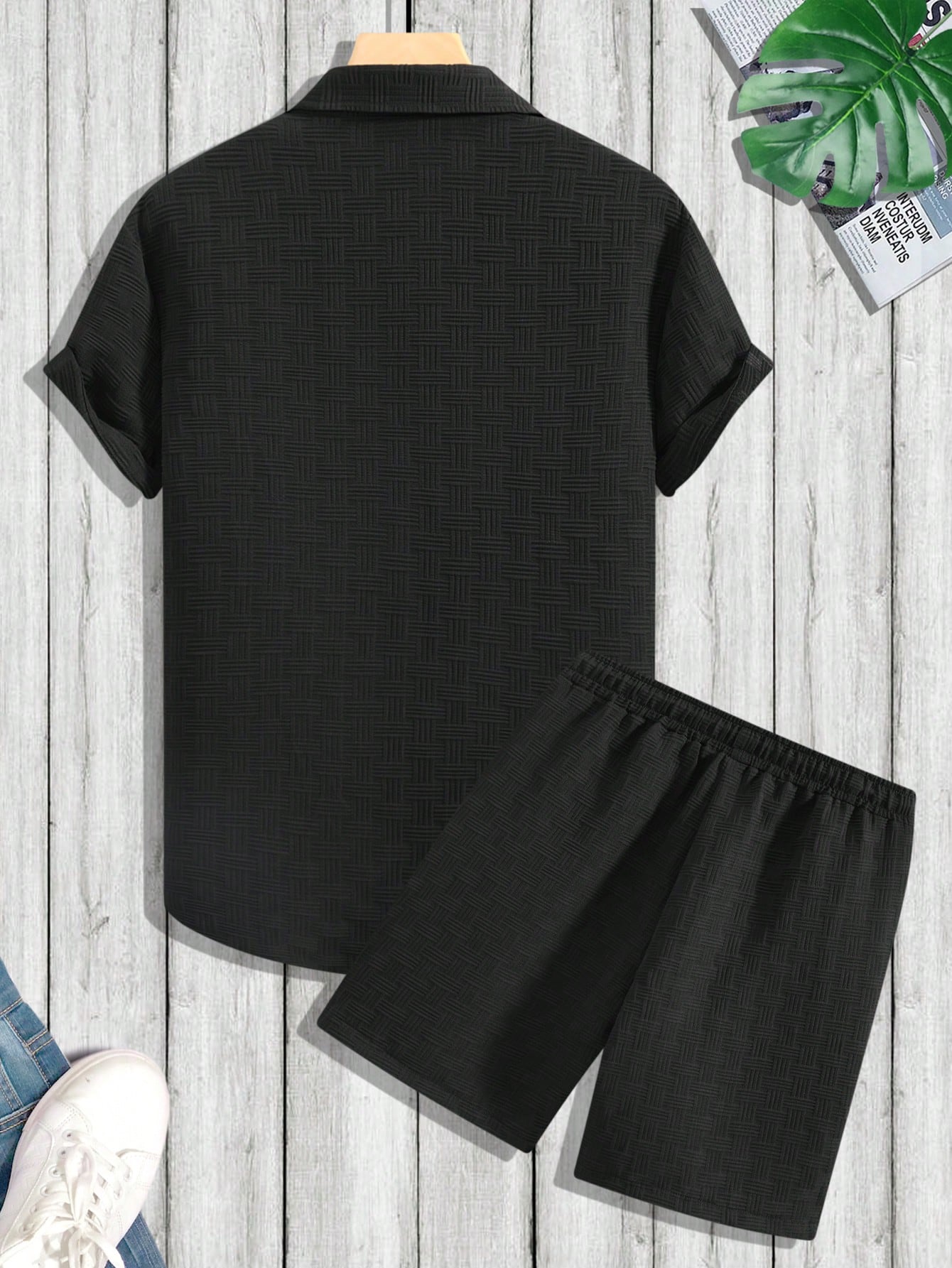 Plain Shirt And Shorts Set-Vacay Outfit