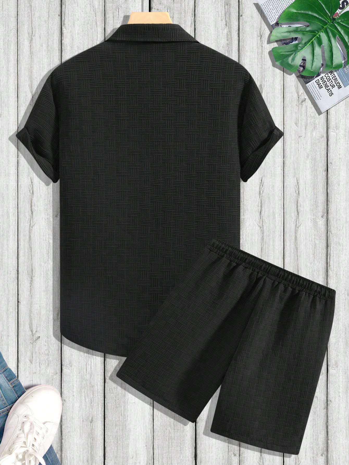 Plain Shirt And Shorts Set-Vacay Outfit