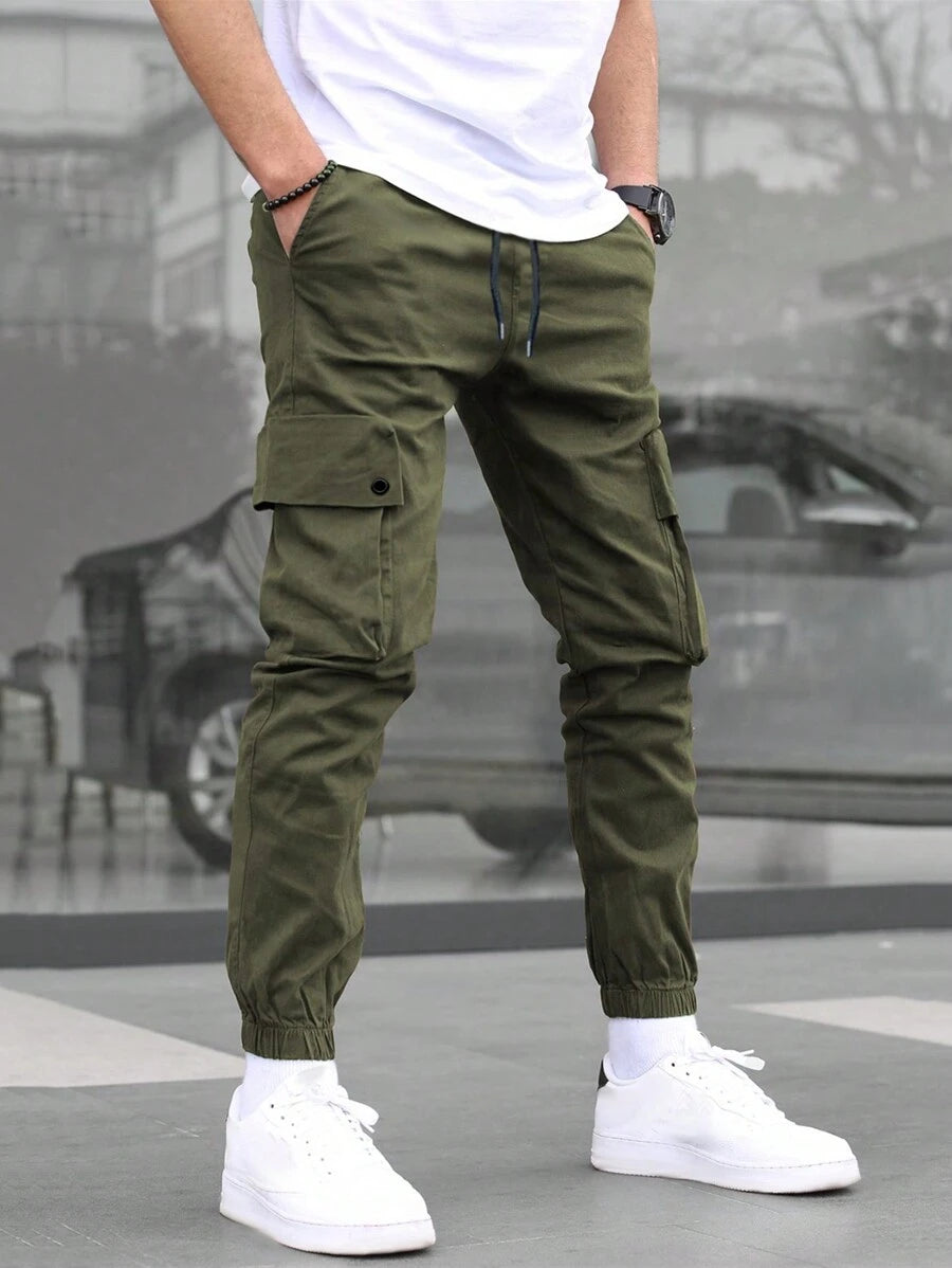Street Style Plain Cargo Pants-Vacay Outfit