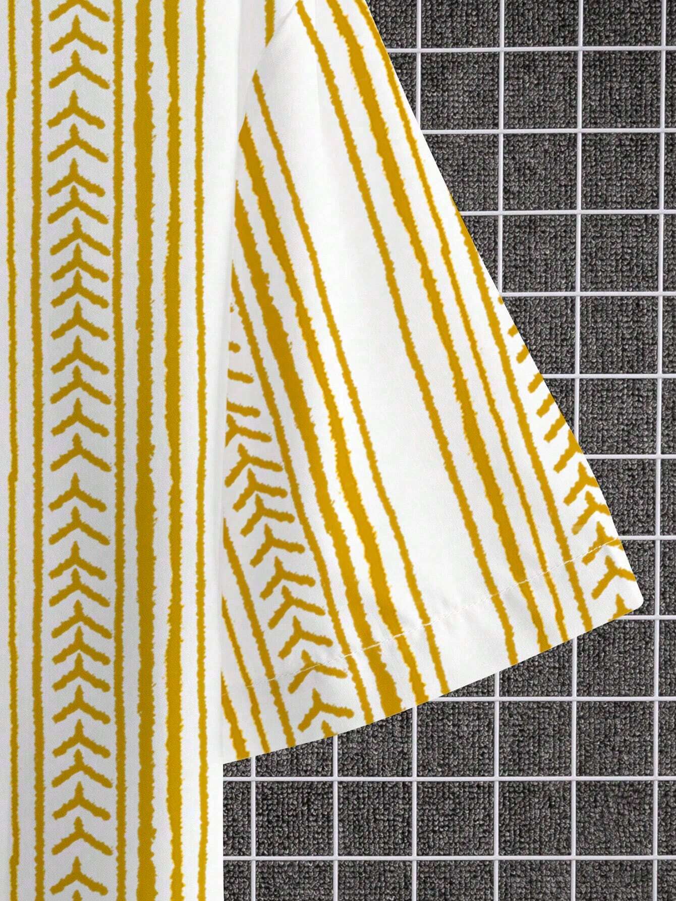 Strip Printed Short Sleeve Shirts-Vacay Outfit