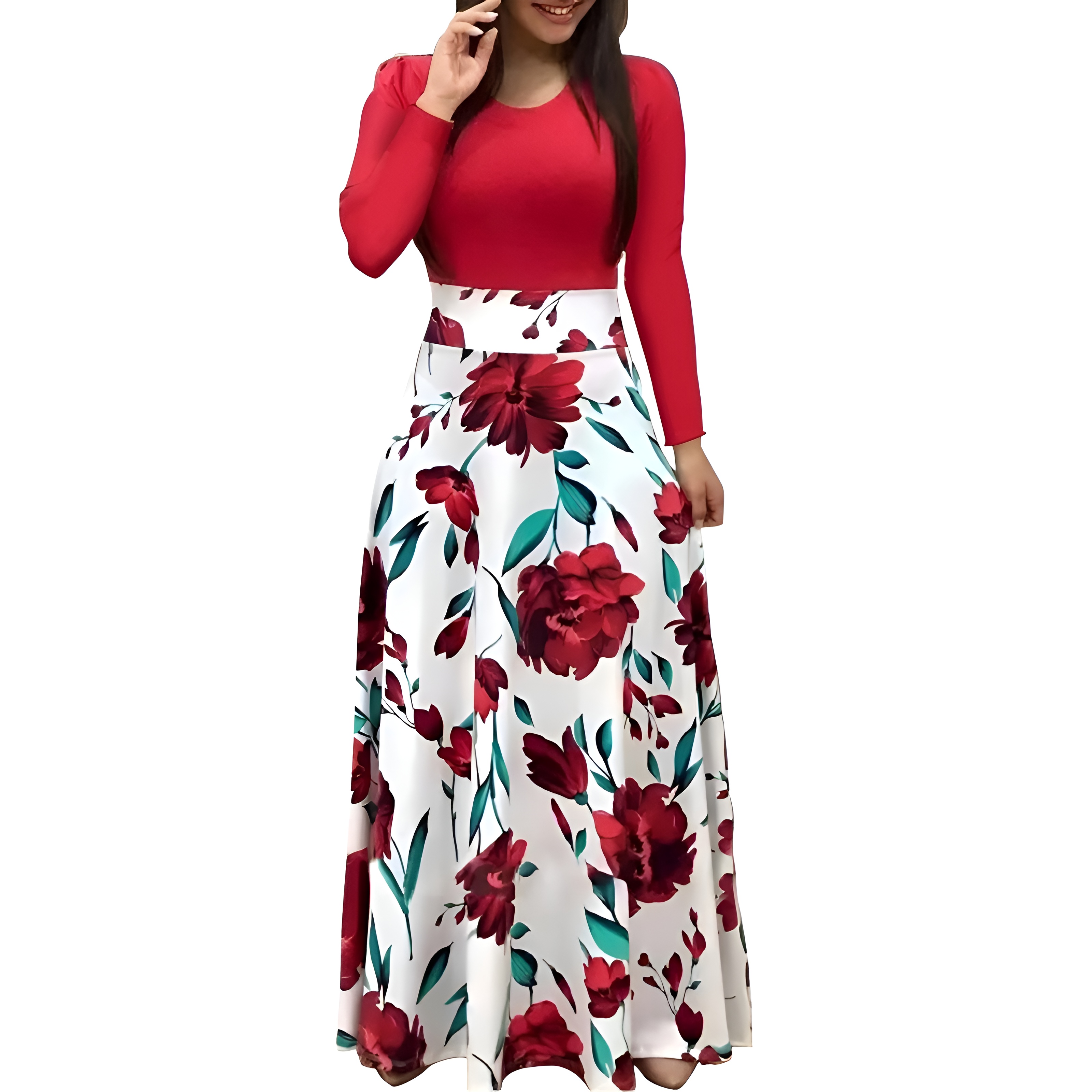 Summer Floral Print Long Party Boho Skirt Dress For Women