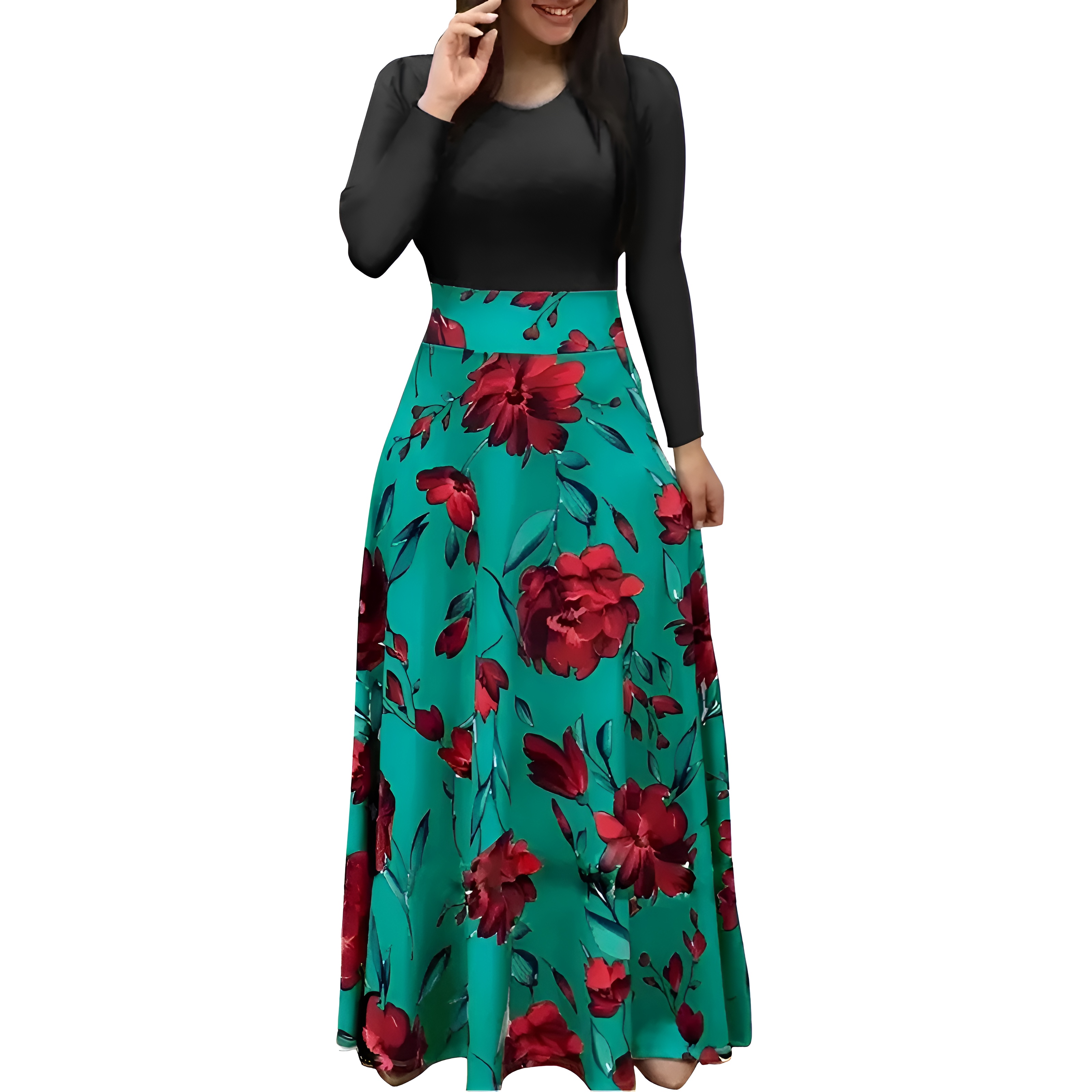 Summer Floral Print Long Party Boho Skirt Dress For Women
