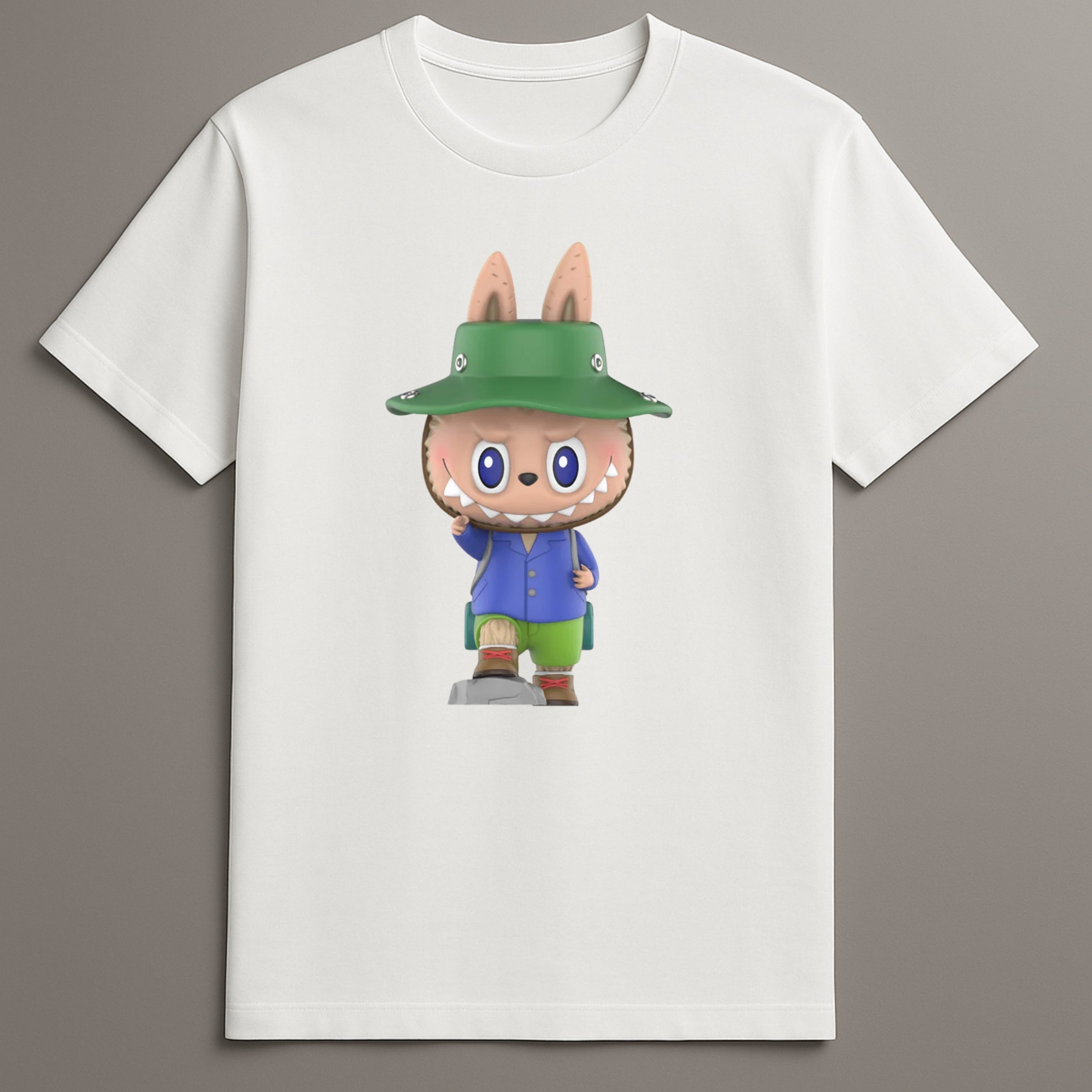 Labubu hiking adventure graphic tee

