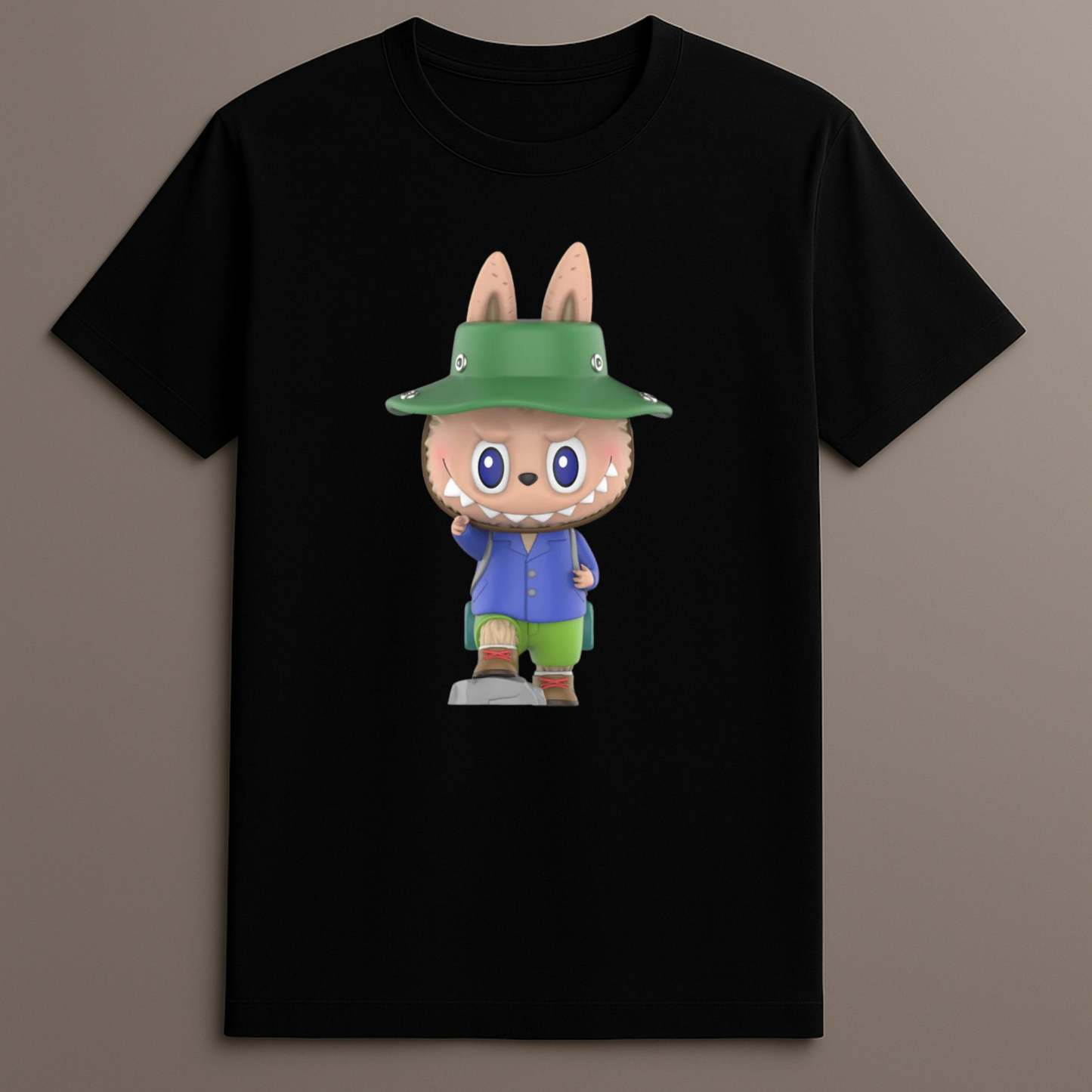 Labubu green hat hiking tee

