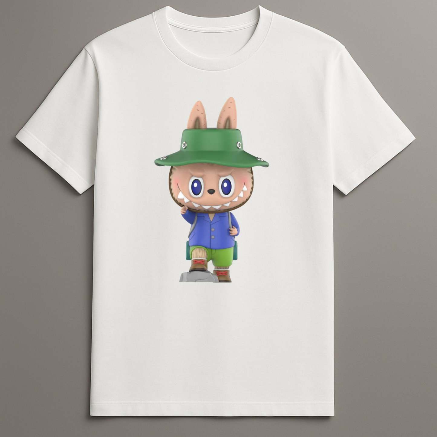 Labubu hiking adventure graphic tee


