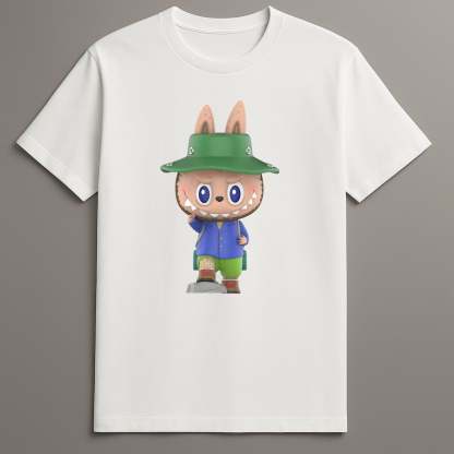 Labubu hiking adventure graphic tee

