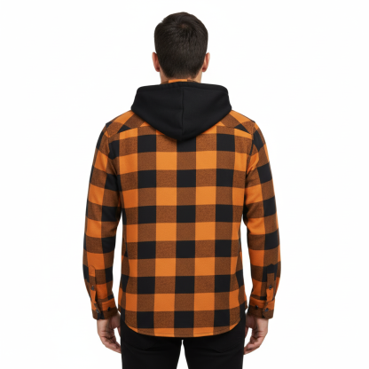 Thermal Flannel Plaid Winter Jacket With Pockets For Men