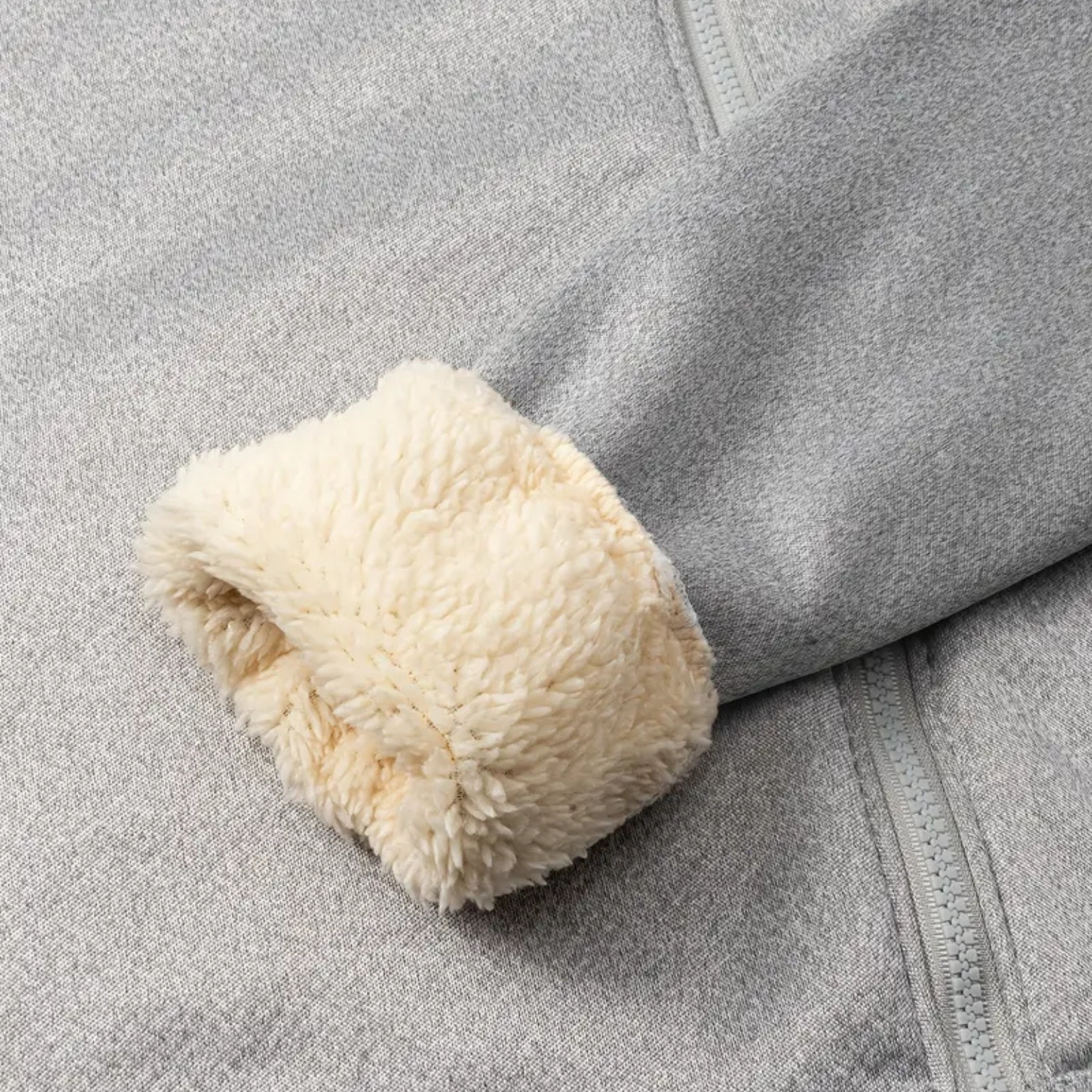 Thick Plush Zip Up Fleece Lined Hooded Sweatshirt Jacket For Men