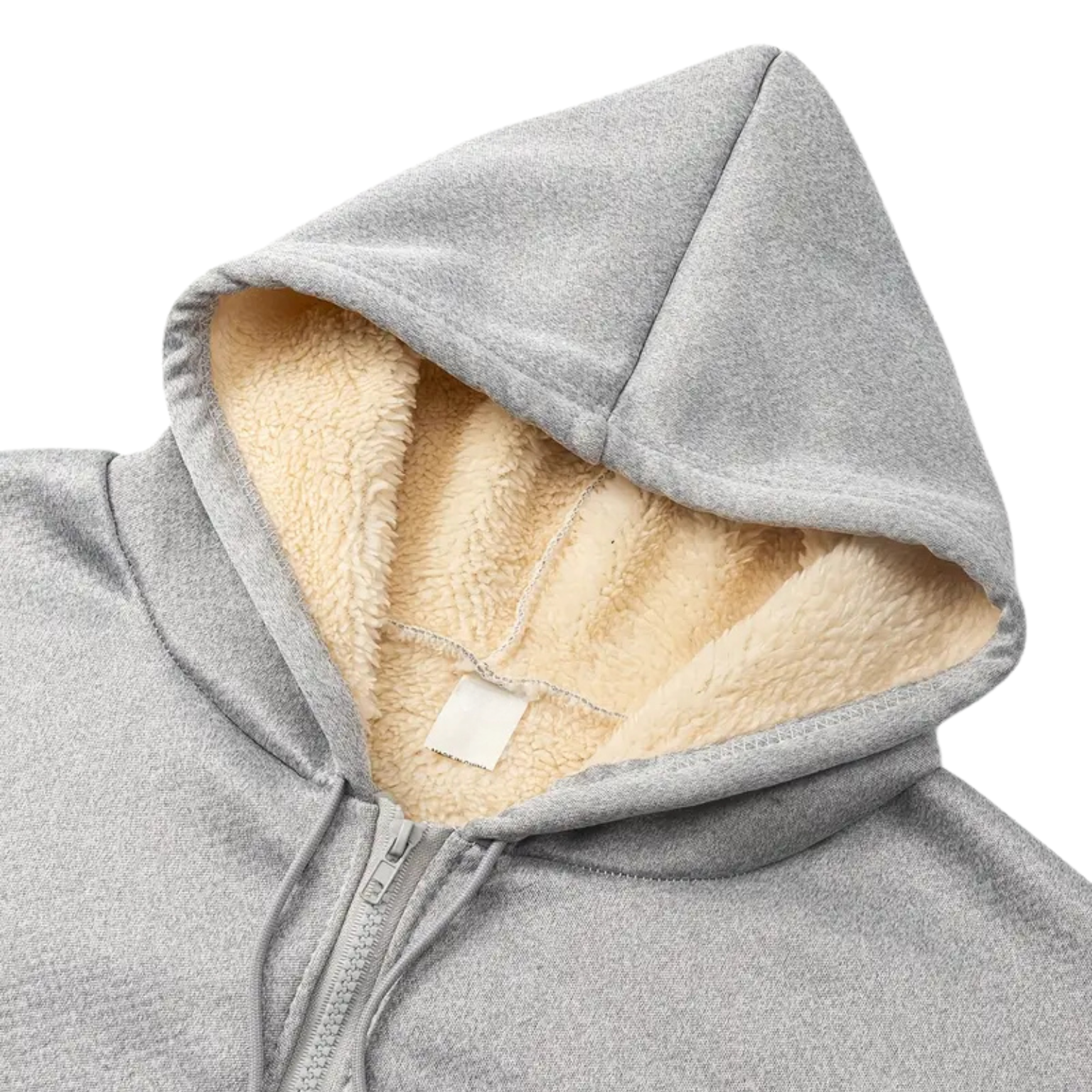 Thick Plush Zip Up Fleece Lined Hooded Sweatshirt Jacket For Men