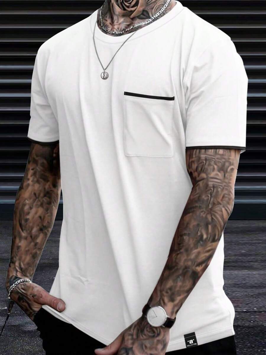 Trim Pocket Patched Tee-Vacay Outfit