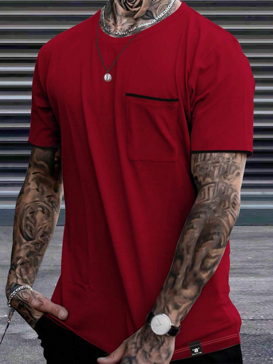 Trim Pocket Patched Tee-Vacay Outfit