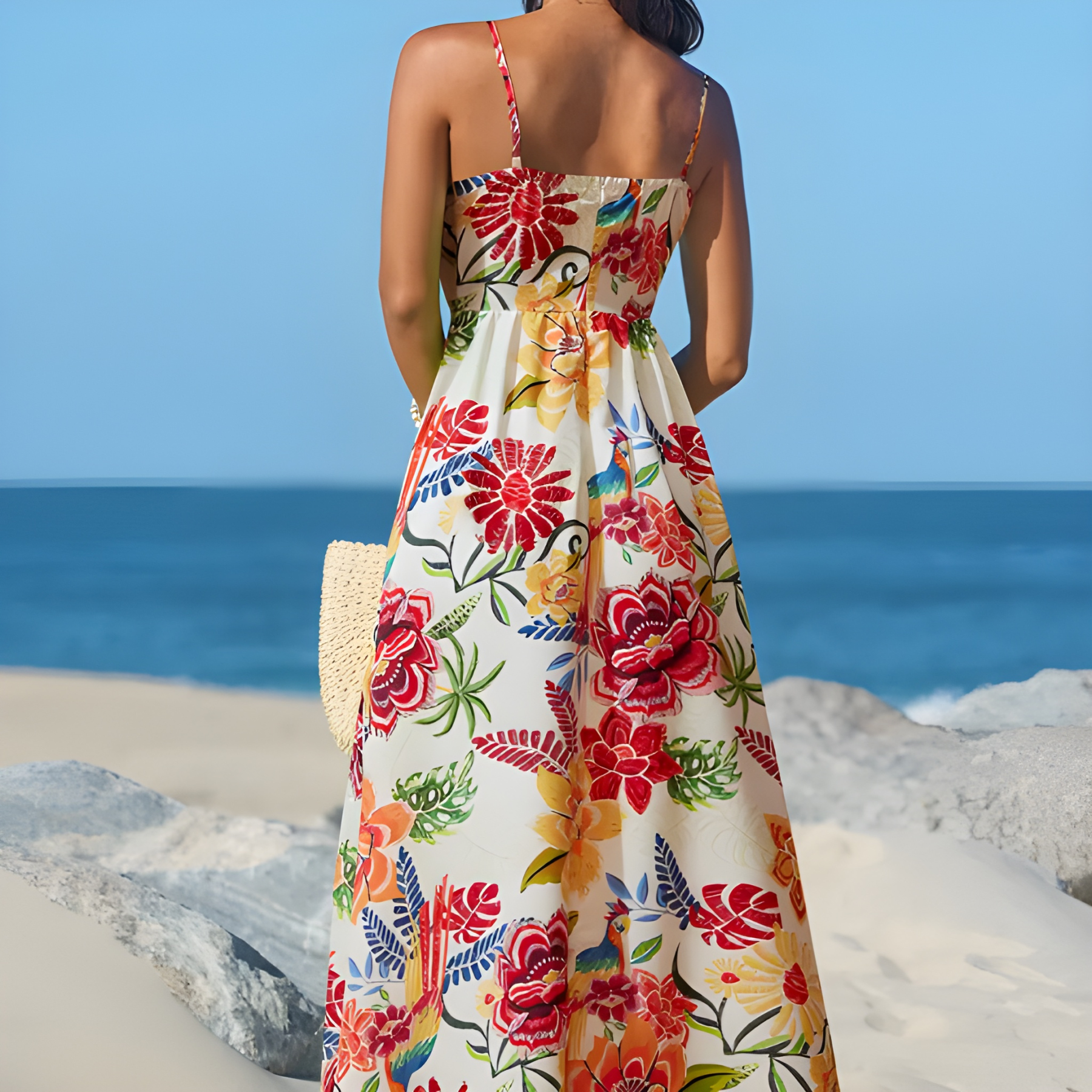  Tropical Floral Maxi Dress 