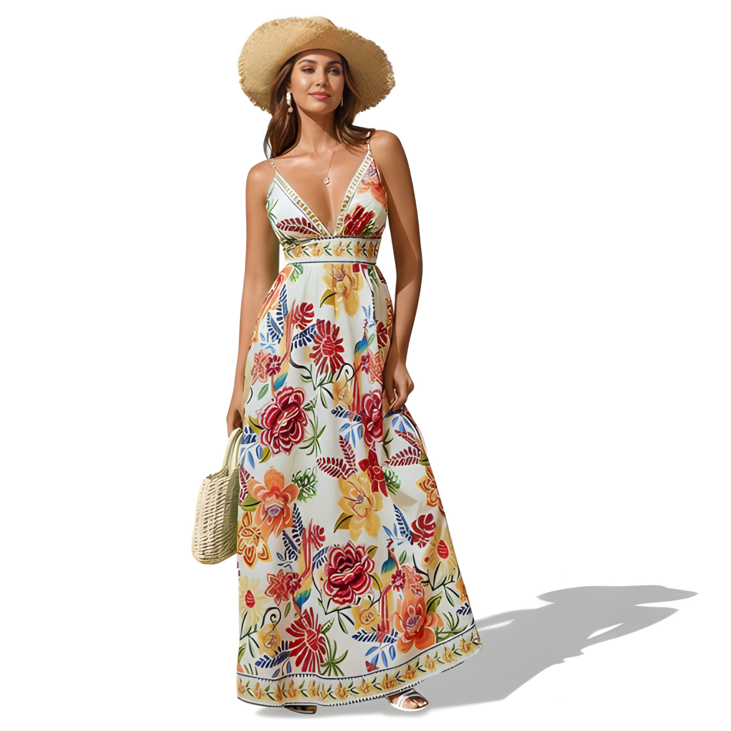 Tropical Floral Maxi Dress