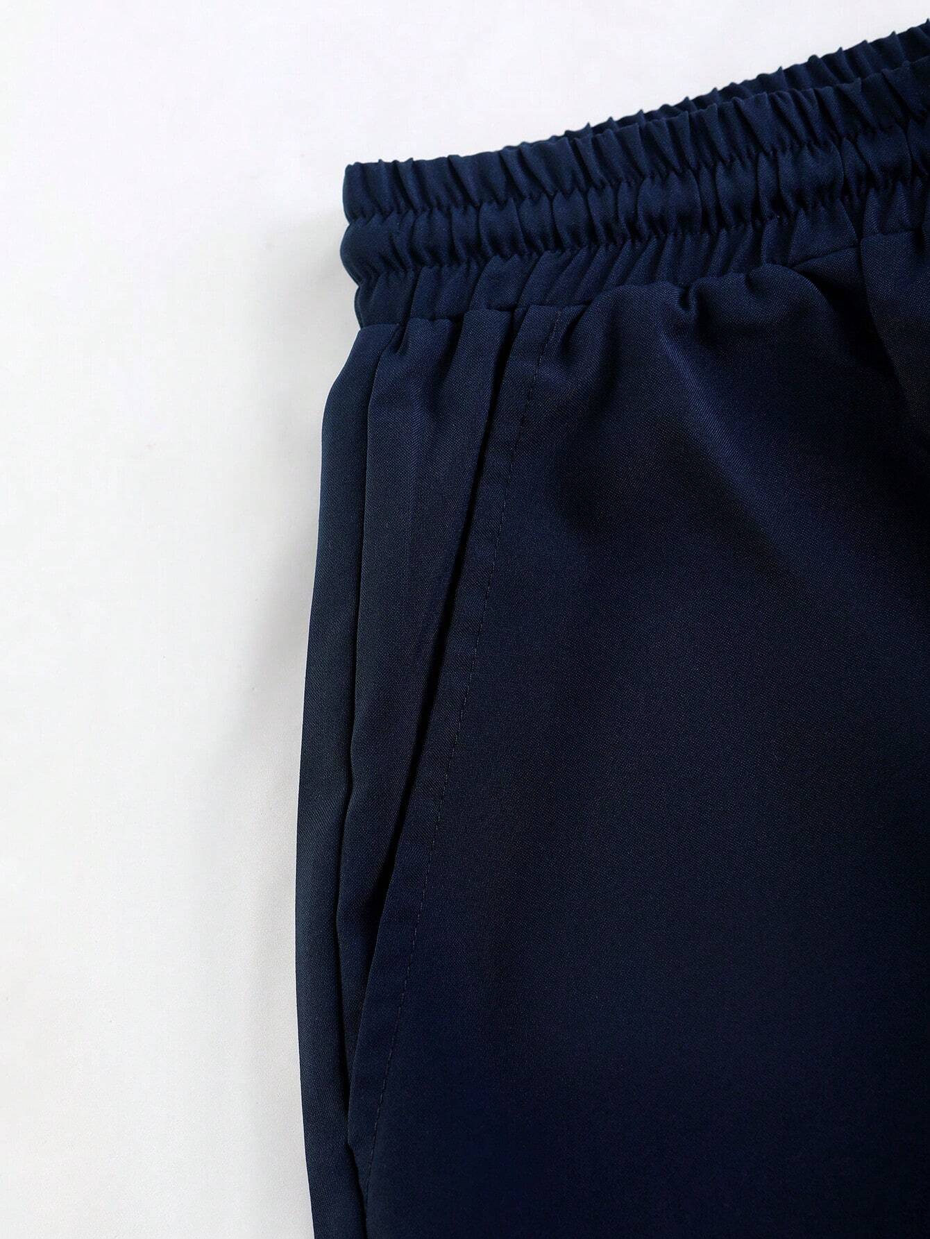 Tropical Print Shirt And Drawstring Shorts Without Tee-Vacay Outfit