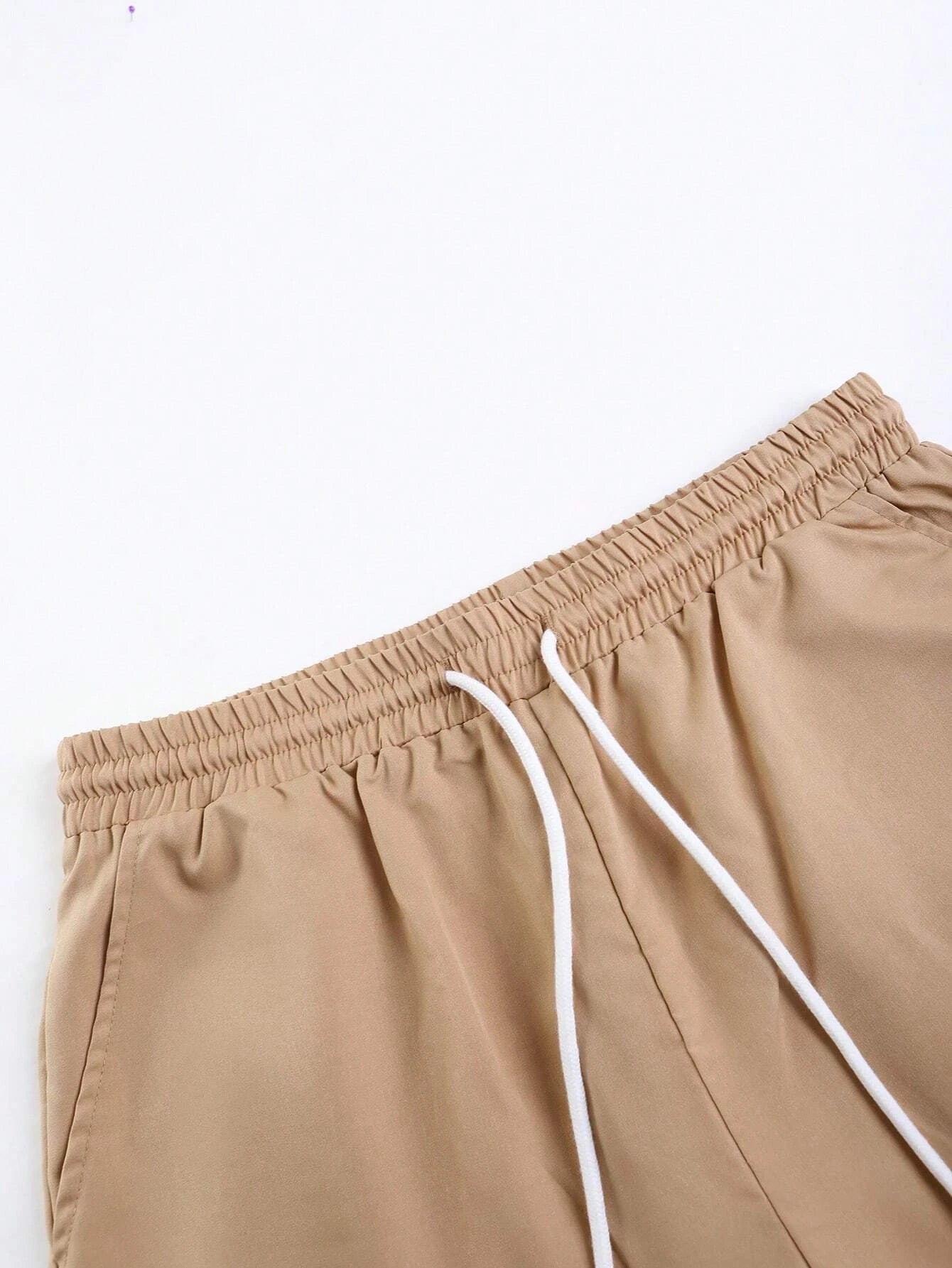 Tropical Print Shirt And Drawstring Shorts Without Tee-Vacay Outfit