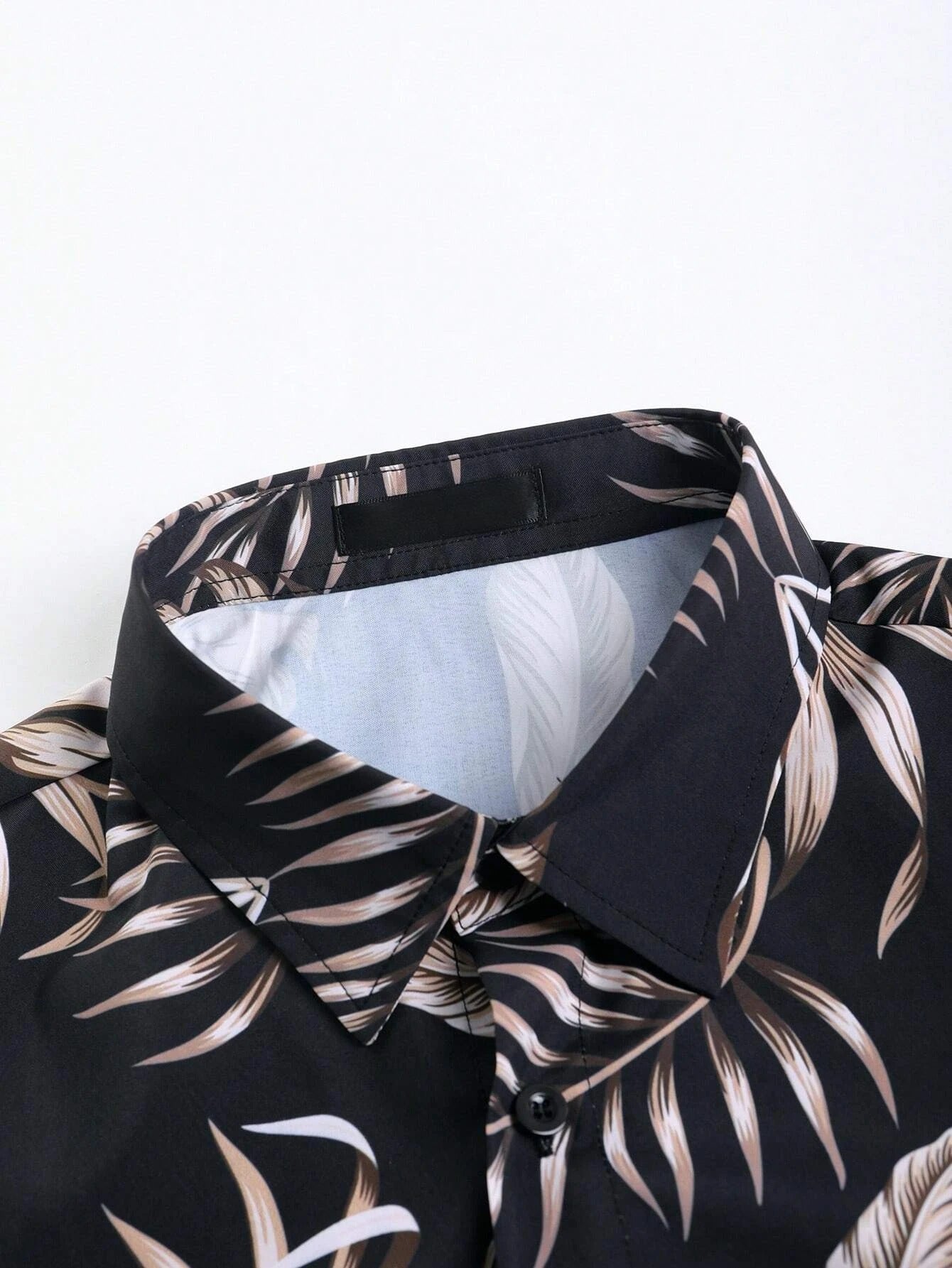 Tropical Print Shirt And Drawstring Shorts Without Tee-Vacay Outfit