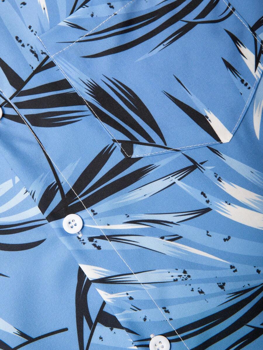 Tropical Print Short Sleeve Shirts-Vacay Outfit