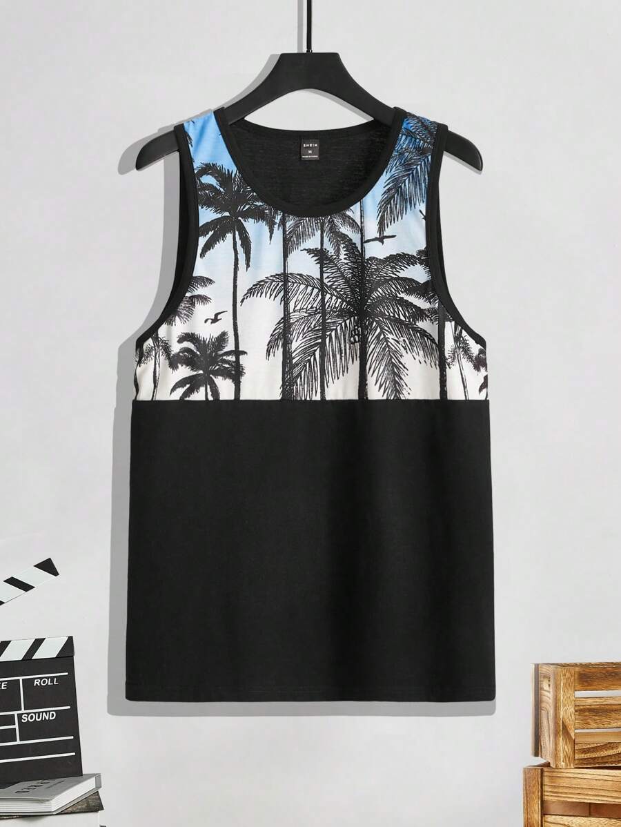 Tropical Print Tank Top-Vacay Outfit