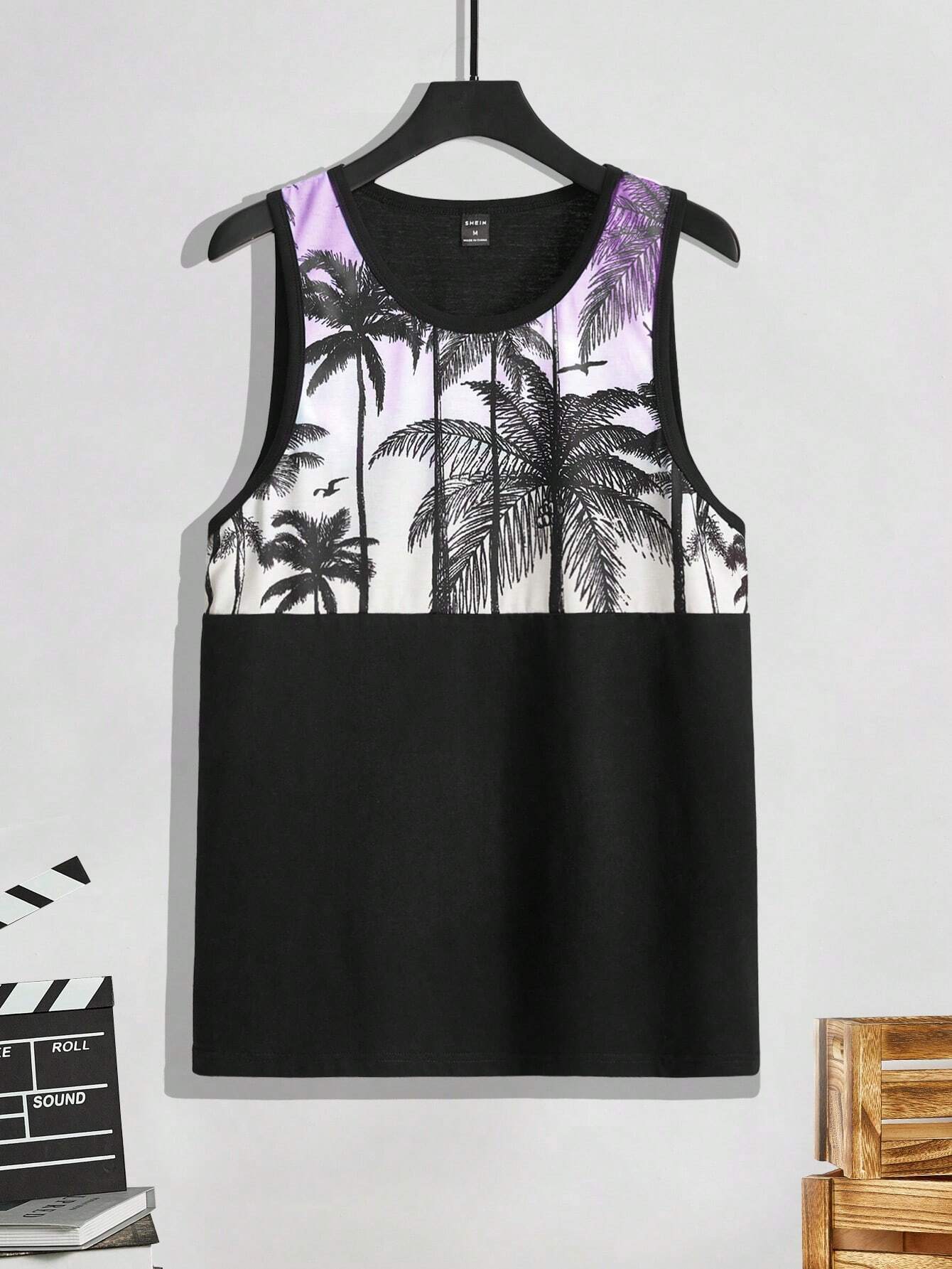 Tropical Sunset Graphic Tank Top-Vacay Outfit