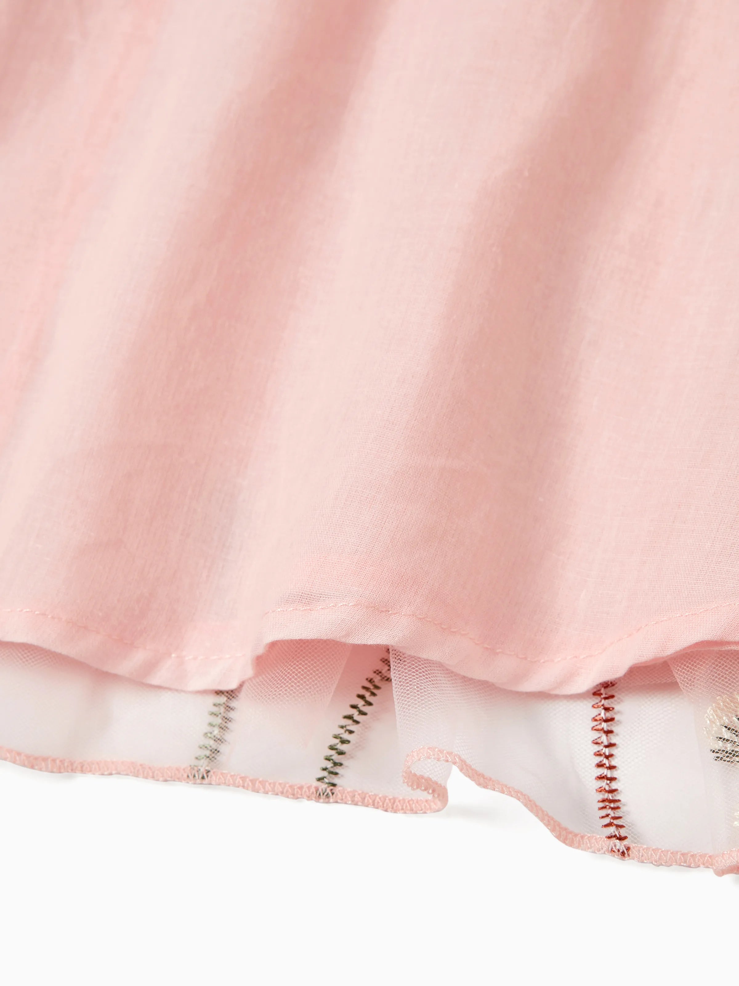 Tulle Strap Dress And Embroidered Cami Tee Family Matching Set-Vacay Outfit