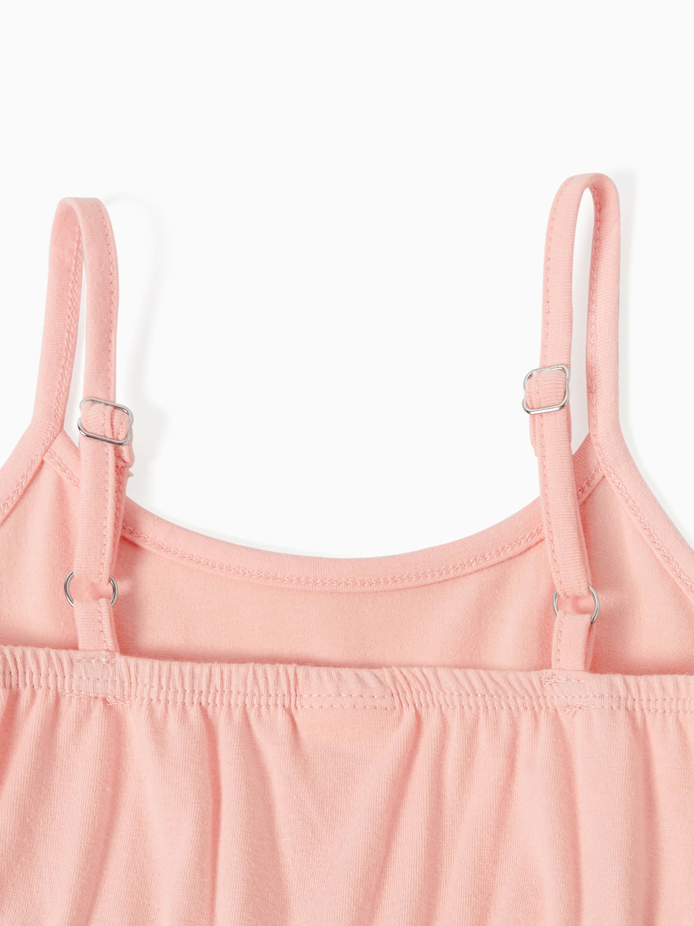 Tulle Strap Dress And Embroidered Cami Tee Family Matching Set-Vacay Outfit