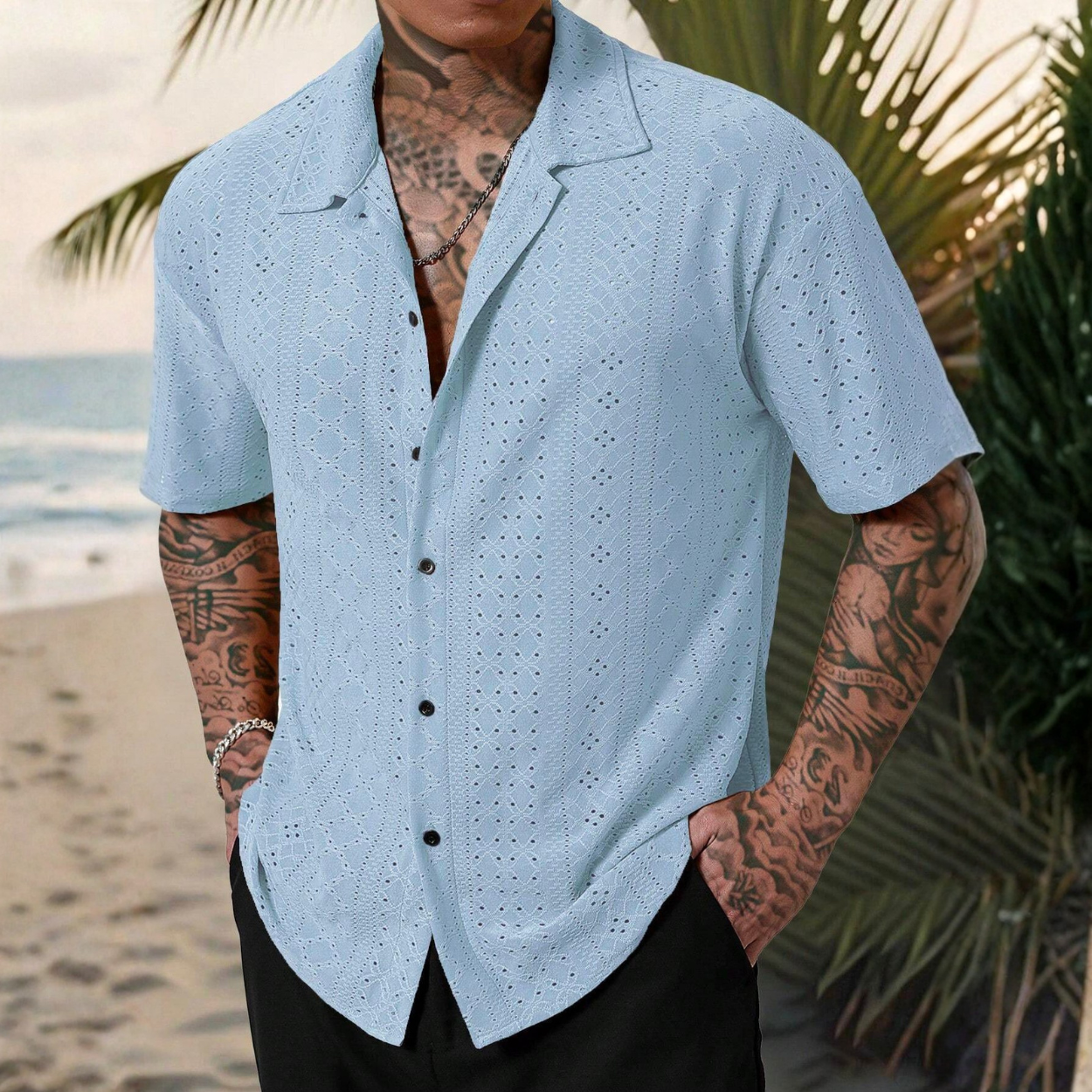 Casual Knit Shirt With Comfortable Fit For Men