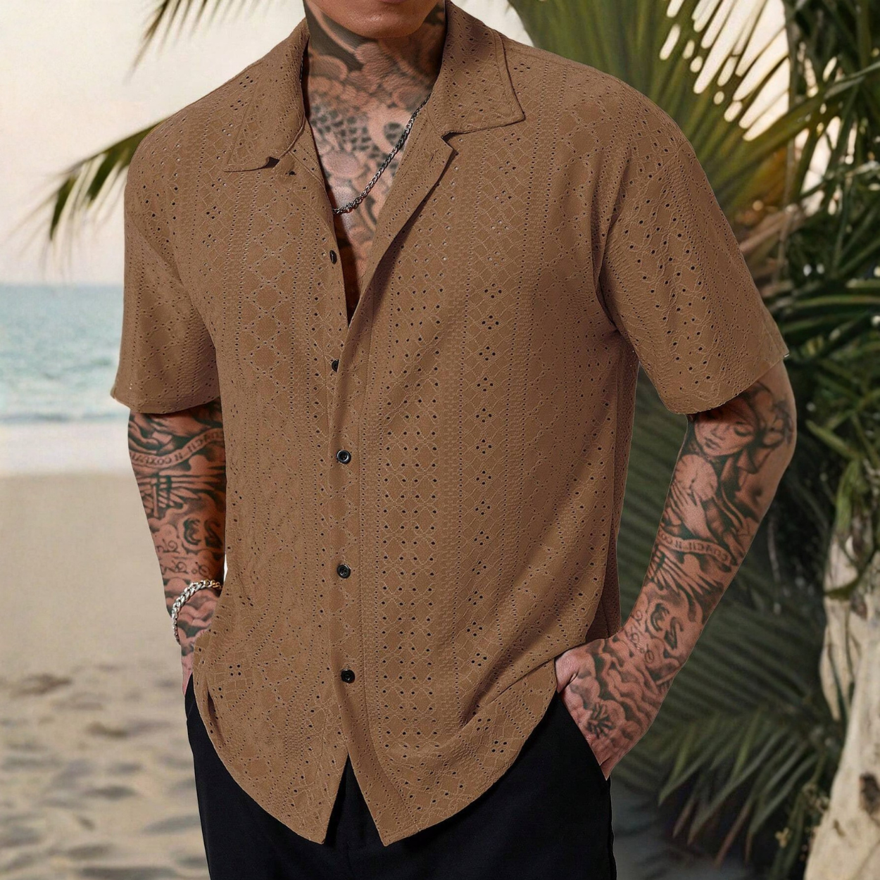 Casual Knit Shirt With Comfortable Fit For Men