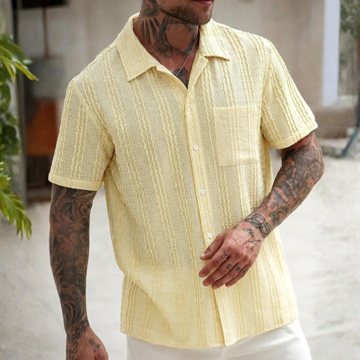 Vintage Inspired Short Sleeve Tropical Shirt For Men