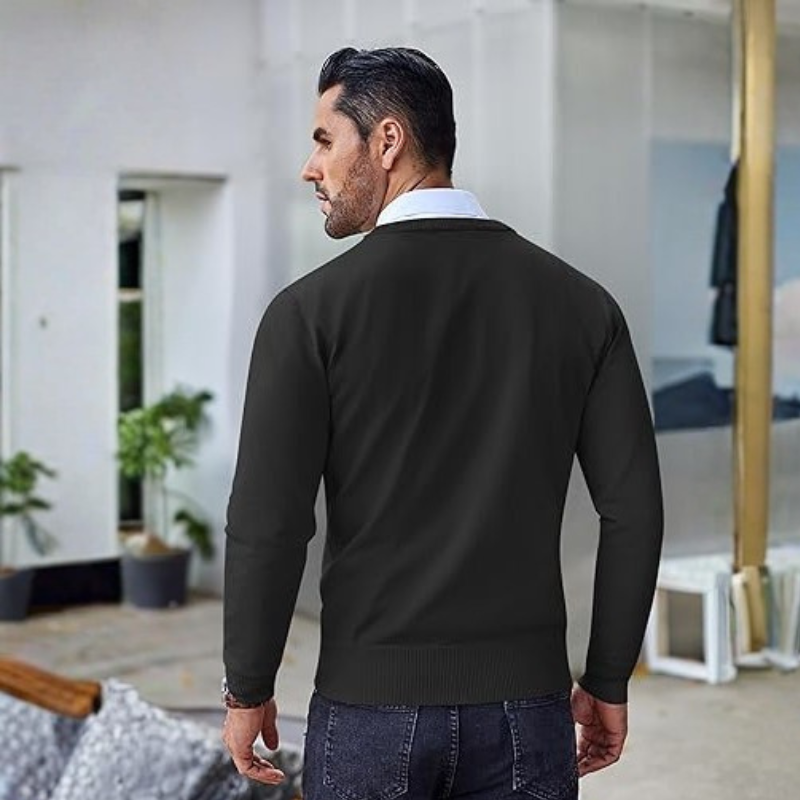 Mens Crew Neck Sweater Slim Fit Lightweight Sweatshirts