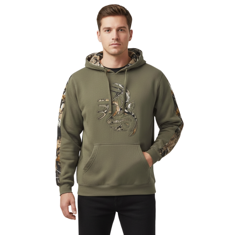 Deer Graphic Printed Pullover Hoodie For Men