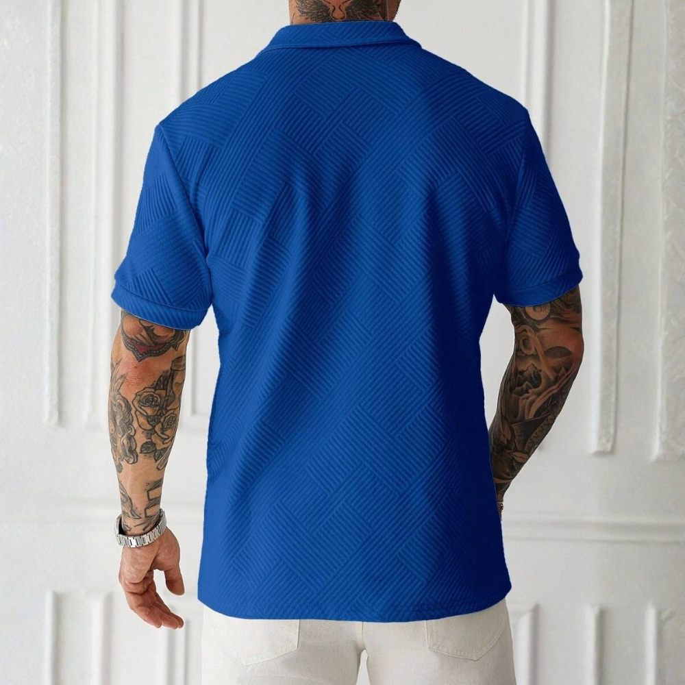 Short Sleeve Zip Up Polo Shirt For Men