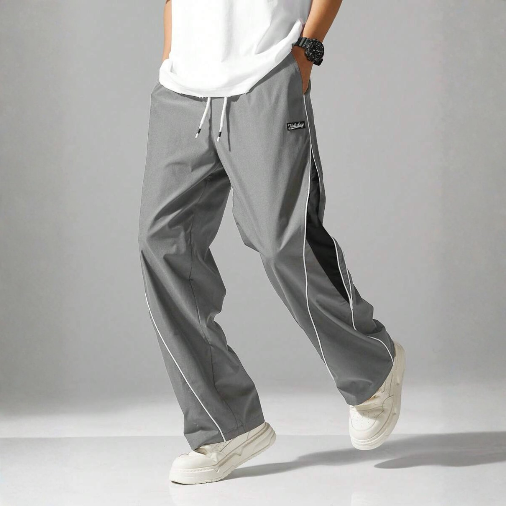 Street Style Sweatpants With Side Stripes Design And Drawstring For Men
