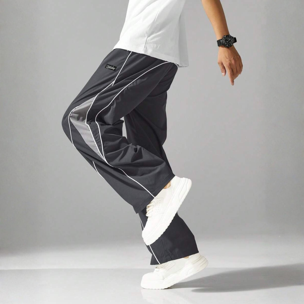 Street Style Sweatpants With Side Stripes Design And Drawstring For Men