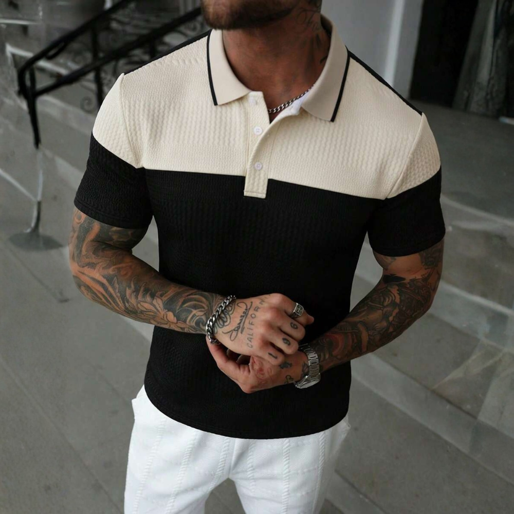 Buttoned Knitted Casual Golf Polo T Shirt For Men
