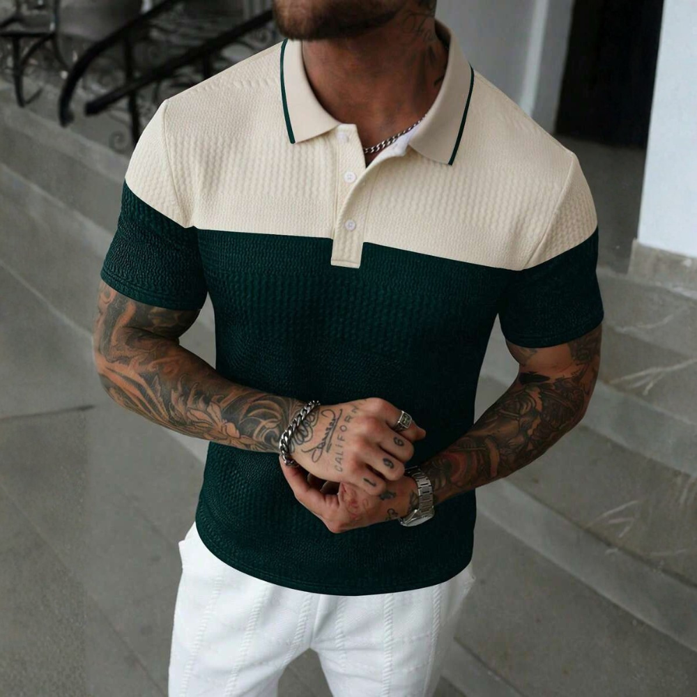 Buttoned Knitted Casual Golf Polo T Shirt For Men