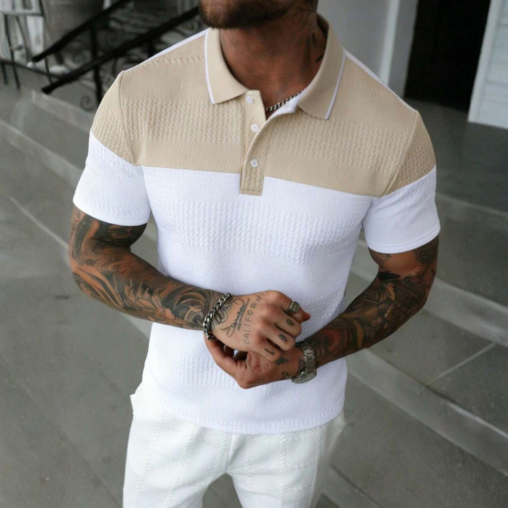 Buttoned Knitted Casual Golf Polo T Shirt For Men