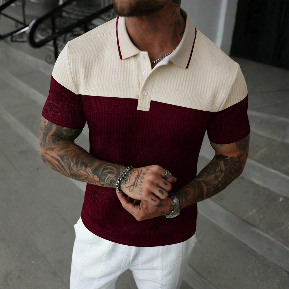 Buttoned Knitted Casual Golf Polo T Shirt For Men