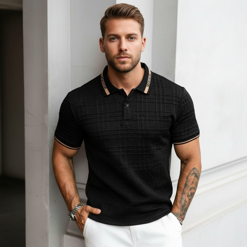 Knitted Buttoned Casual Golf Polo T Shirt For Men