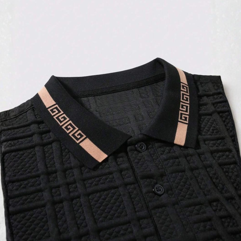 Knitted Buttoned Casual Golf Polo T Shirt For Men