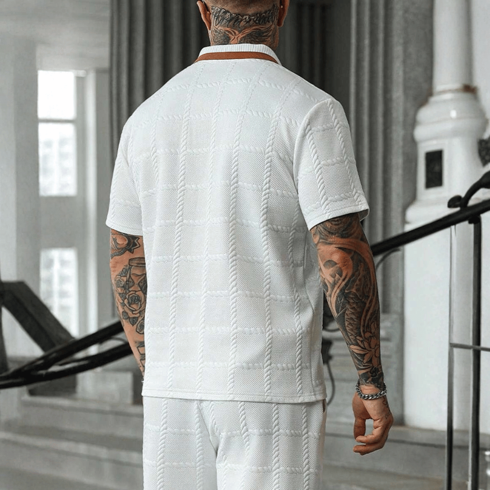 Knitted Buttoned Casual Golf Polo T Shirt For Men