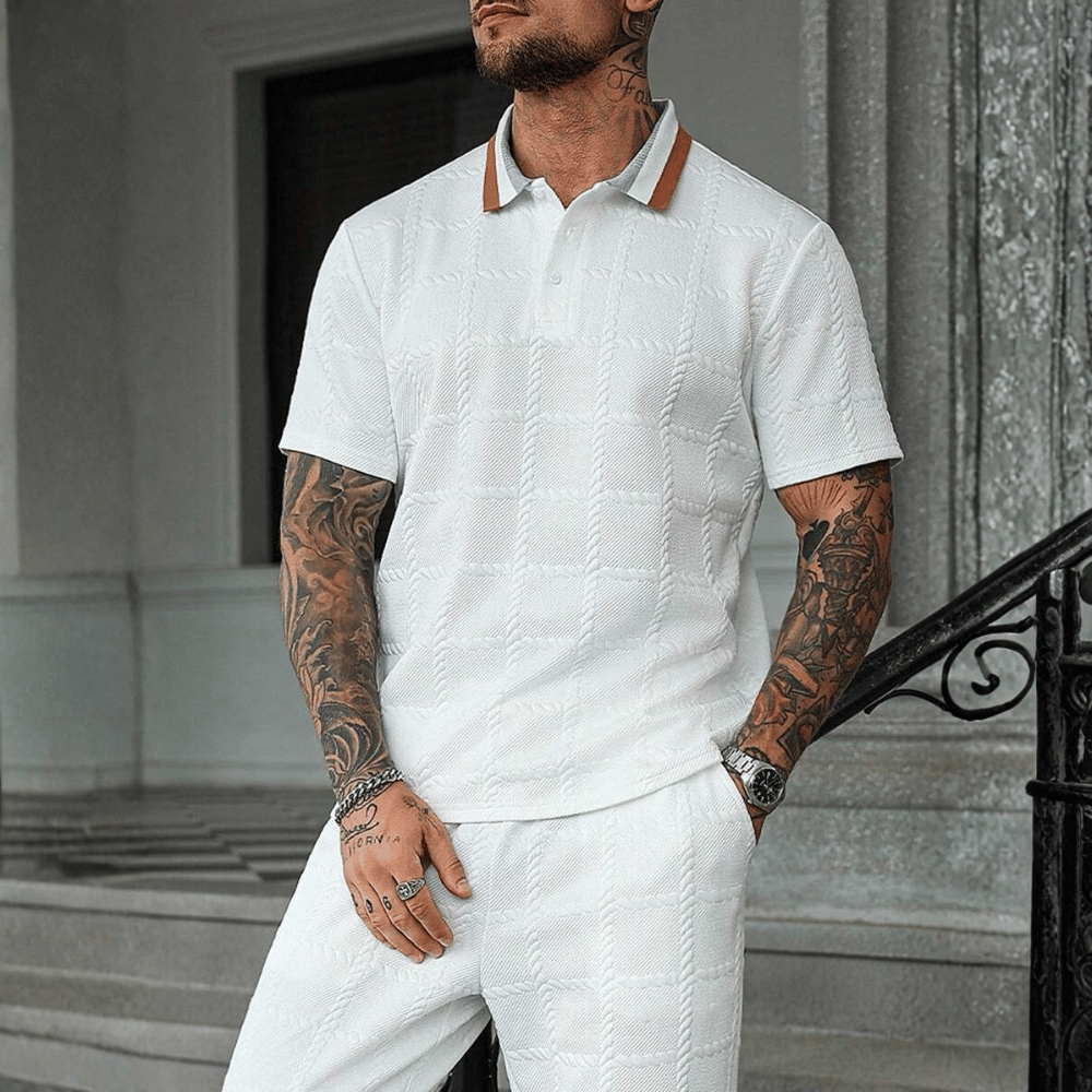 Knitted Buttoned Casual Golf Polo T Shirt For Men