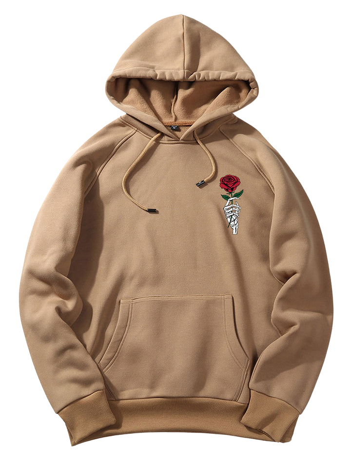 Rose Hand Print Hoodie-Vacay Outfit