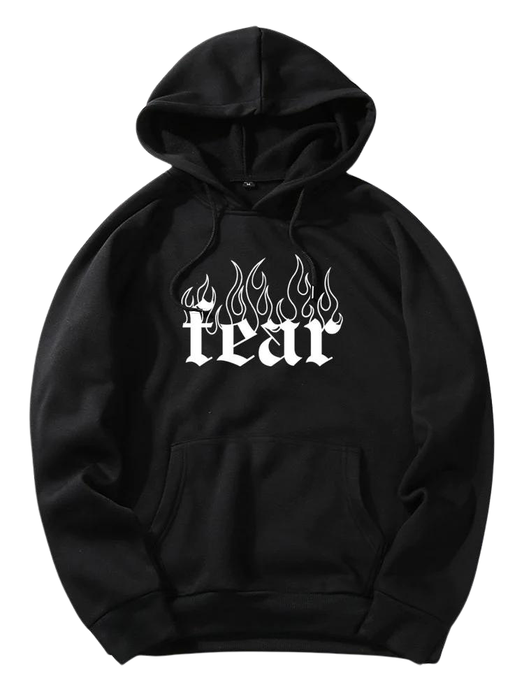 Flame Print Hoodie-Vacay Outfit