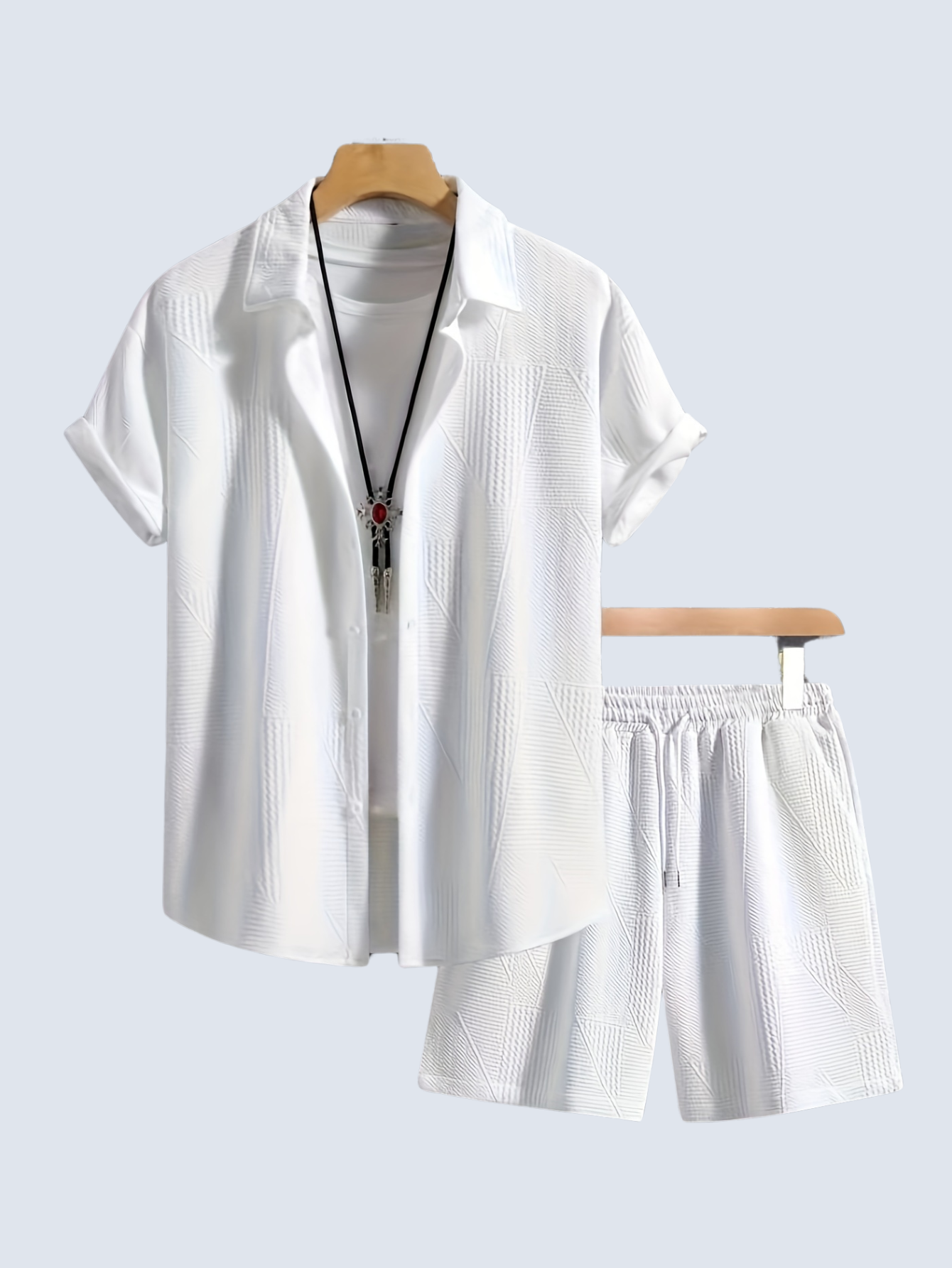 Mason Style Shirt And Shorts 2 Piece Set-Vacay Outfit