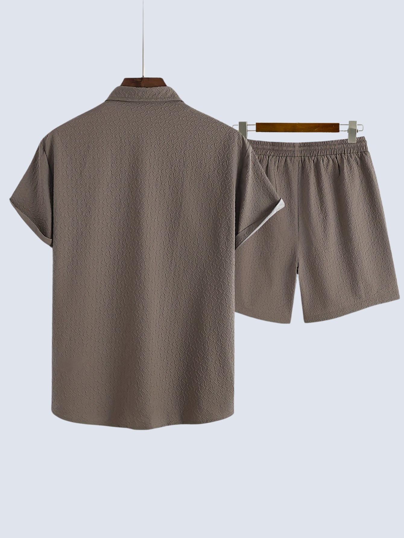 Button Up Shirt And Drawstring Shorts 2 Piece Set-Vacay Outfit