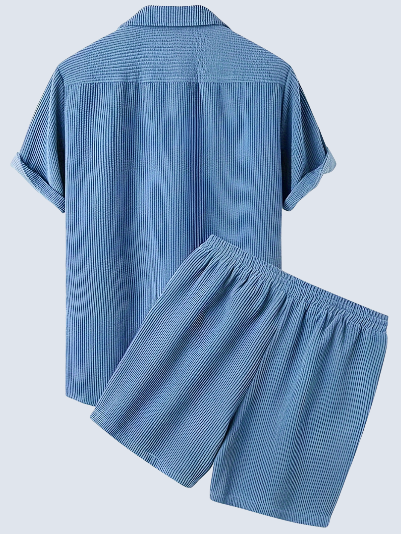 Corduroy Shirt And Shorts 2 Piece Set-Vacay Outfit